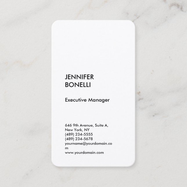 Professional Premium Silk Plain Modern Minimalist Business Card (Front)