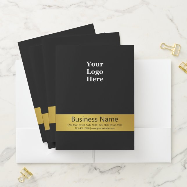 Professional Presentation Black White Gold Logo (In Situ)