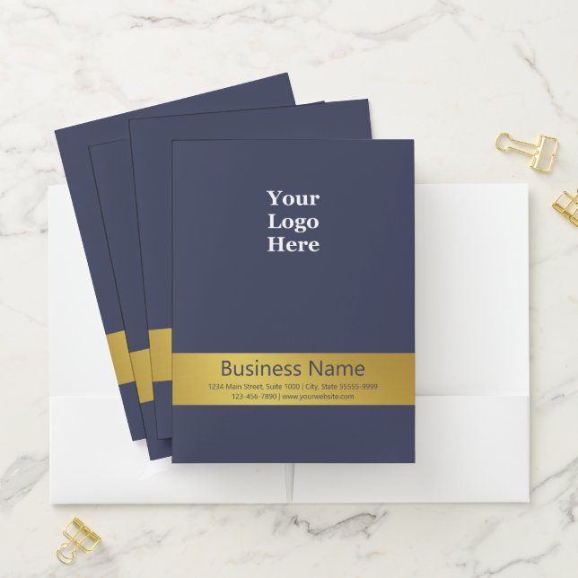 Professional Presentation Blue White Gold Logo (In Situ)