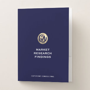 Professional Presentation Navy Blue Gold Logo