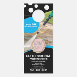 Professional Pressure Wash Minimalist Logo Coupon Door Hanger