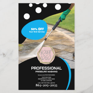Professional Pressure Wash Minimalist Logo Flyer