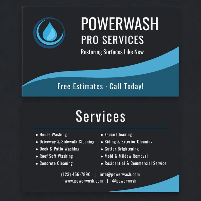 Professional Pressure Washer Company Business Card (Creator Uploaded)