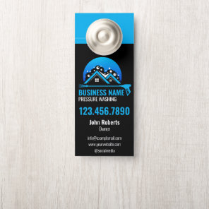 Professional Pressure Washing Blue Black Door Hanger