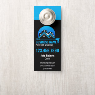 Professional Pressure Washing Blue Black Door Hanger