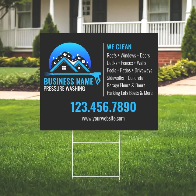 Professional Pressure Washing Blue Black Sign (Creator Uploaded)