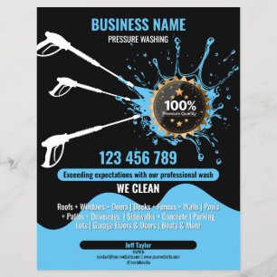 Professional Pressure Washing Cleaning Roof Gutter Flyer
