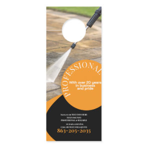 Professional Pressure Washing Orange Black Door Hanger