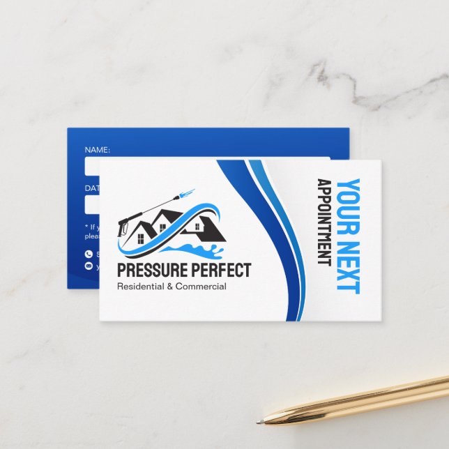 Professional Pressure Washing & Power Cleaning  Appointment Card (Front/Back In Situ)