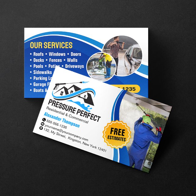 Professional Pressure Washing & Power Cleaning  Business Card (Creator Uploaded)