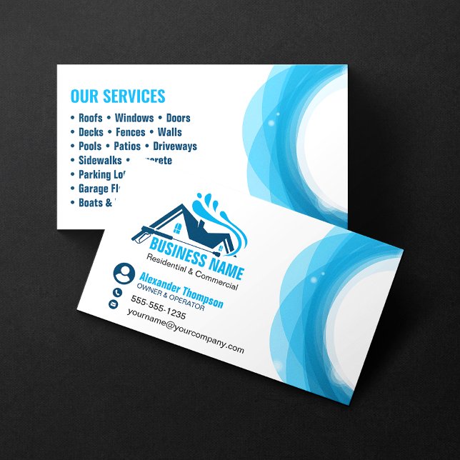 Professional Pressure Washing Power Cleaning  Business Card (Creator Uploaded)