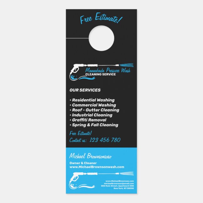 Professional Pressure Washing & Power Cleaning Door Hanger