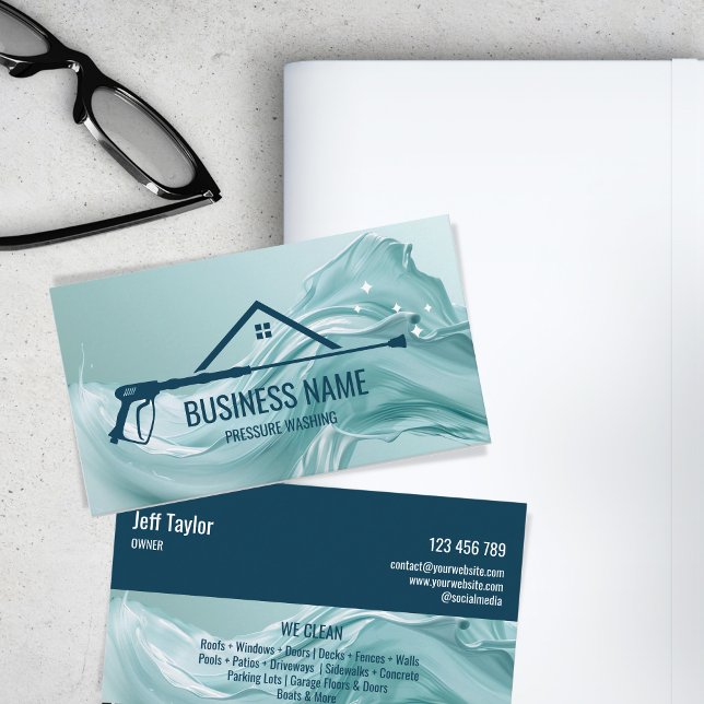 Professional Pressure Washing Power  Masculine  Bu Business Card (Creator Uploaded)
