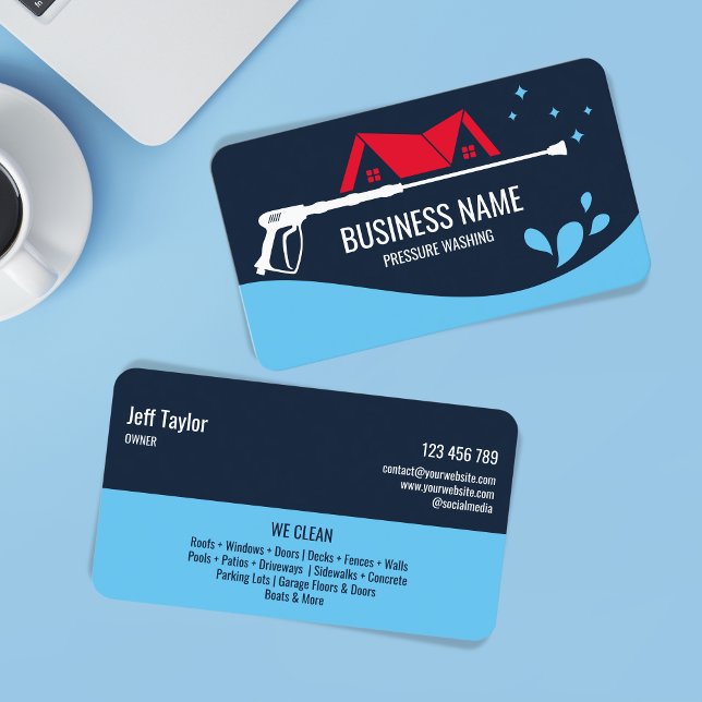 Professional Pressure Washing Power  Masculine  Bu Business Card (Creator Uploaded)