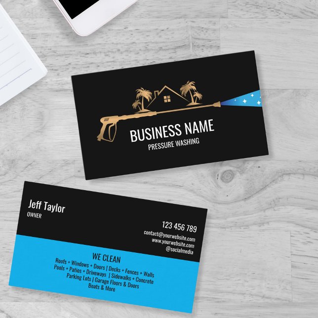 Professional Pressure Washing Power  Masculine  Bu Business Card (Creator Uploaded)