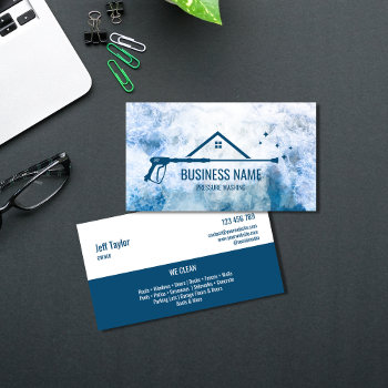 Professional Pressure Washing Power Masculine Business Card by smmdsgn at Zazzle