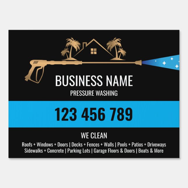 Professional Pressure Washing Power  Masculine Sign (Front)