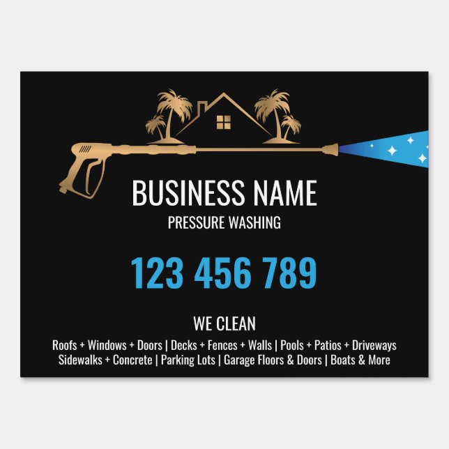 Professional Pressure Washing Power  Masculine Sign (Front)