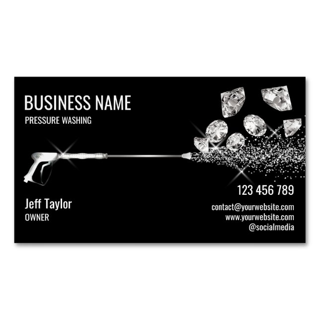 Professional Pressure Washing Power Washing Busine Business Card Magnet (Front)