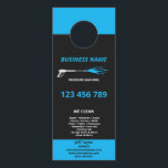 Professional Pressure Washing Power Washing Busine Door Hanger<br><div class="desc">Professional business card design - Silver pressure washing gun and glitter water spray effect for your pressure washing services</div>