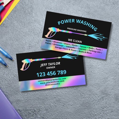 Professional Pressure Washing Power Washing Business Card