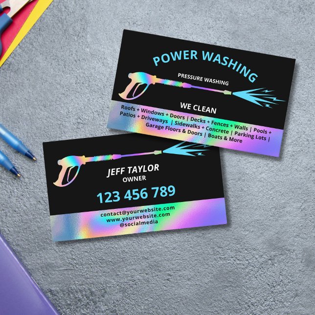 Professional Pressure Washing Power Washing Business Card (Creator Uploaded)
