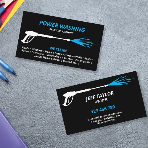 Professional Pressure Washing Power Washing Business Card