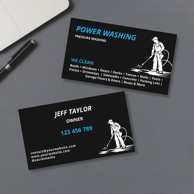 Professional Pressure Washing Power Washing Business Card (Creator Uploaded)
