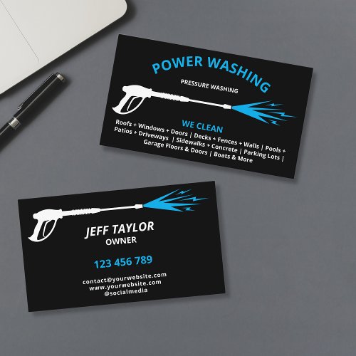 Professional Pressure Washing Power Washing Business Card