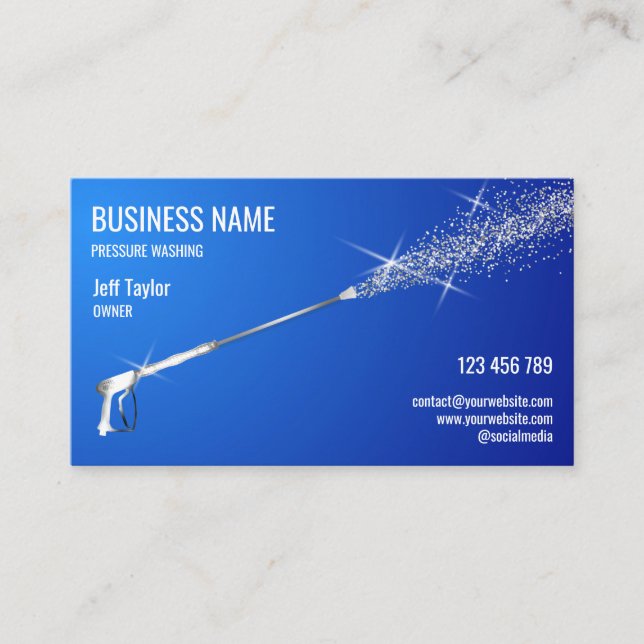 Professional Pressure Washing Power Washing Clean  Business Card (Front)