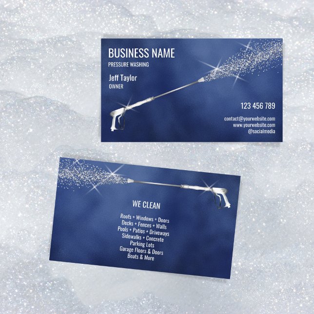 Professional Pressure Washing Power Washing Clean Business Card (Creator Uploaded)