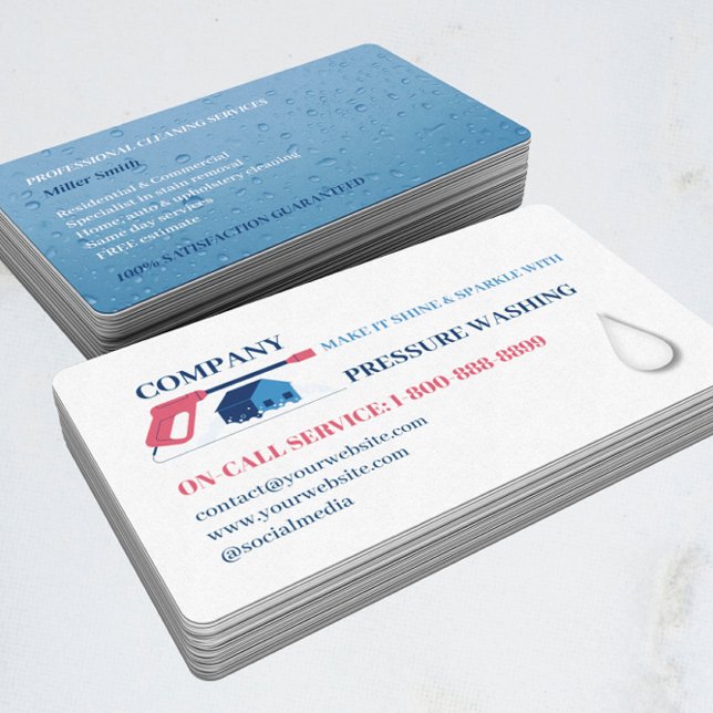 Professional Pressure Washing Power Washing Logo Business Card (Creator Uploaded)