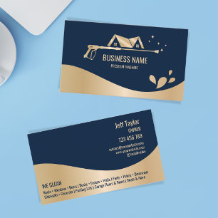 Professional Pressure Washing Power Washing Navy Business Card