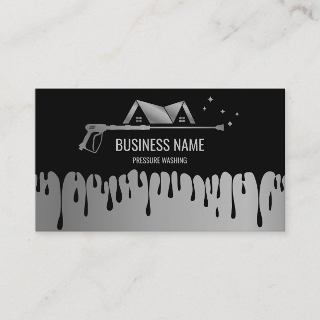 Professional Pressure Washing Power Washing Roof B Business Card (Front)