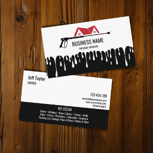Professional Pressure Washing Power Washing Roof B Business Card