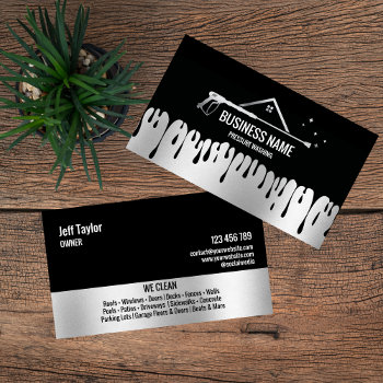Professional Pressure Washing Power Washing Roof B Business Card by smmdsgn at Zazzle