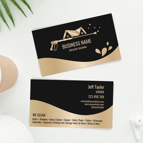 Professional Pressure Washing Power Washing Roof Business Card