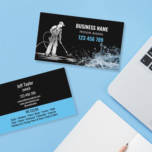 Professional Pressure Washing Power Washing Roof Business Card (Creator Uploaded)