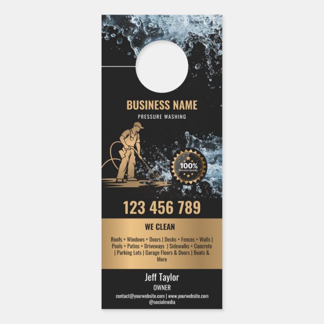 Professional Pressure Washing Power Washing Roof Door Hanger (Front)