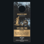 Professional Pressure Washing Power Washing Roof Door Hanger<br><div class="desc">Professional business card design - Blue pressure washer logo for your pressure washing services</div>
