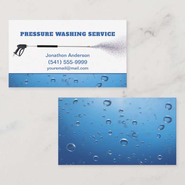 Professional Pressure Washing Service Business Card (Front/Back)