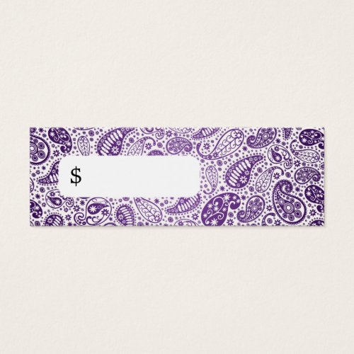 Professional Price Tag Fashion Paisley Purple Business Card