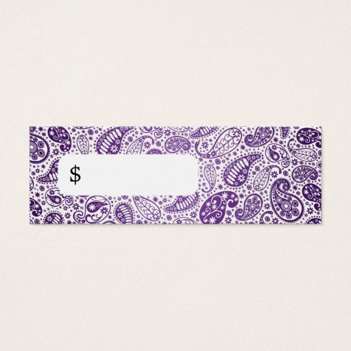 Customizable Professional Price Tag Fashion Paisley Purple Business Card