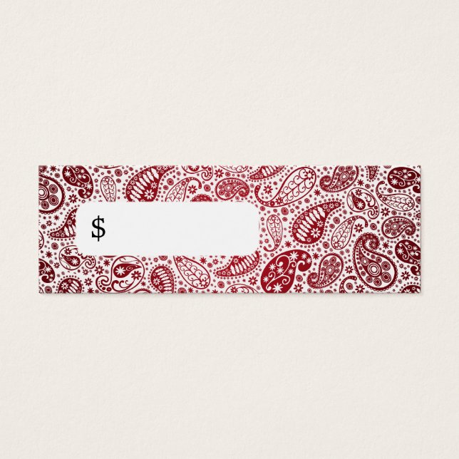 Professional Price Tag Fashion Paisley Red (Front)