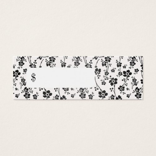 Professional Price Tag Salon Floral Black Business Card Templates