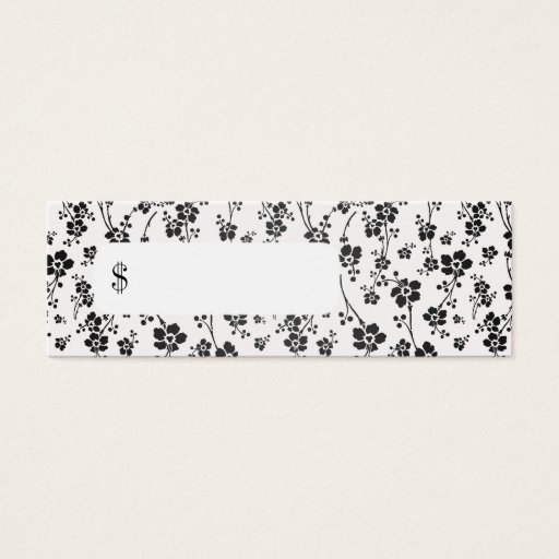 Customizable Professional Price Tag Salon Floral Black Business Card Templates
