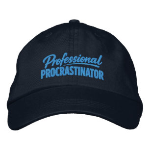 Professional Procrastinator Funny Humor Embroidered Baseball Cap