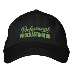 Professional Procrastinator Funny Humor Embroidered Baseball Cap