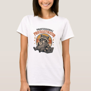 Professional Procrastinator Funny Raccoon Coffee T-Shirt