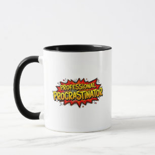 Professional Procrastinator Pop Art Comic Mug